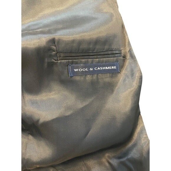 Today's Man Blazer Men's Size 44L Wool Cashmere Dark Gray Sport Coat Houndstooth - Picture 4 of 10